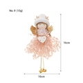 Pink plush Christmas angel doll with golden antlers and heart detail, 16cm height - No. 9 (Pink Lace Angel-Bell)