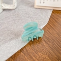 Mint green acetate mini hair claw clip with marble texture for hairstyling - Gold Foil Green