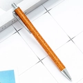 Sparkling orange glitter ballpoint pen with metallic silver accents on white mesh - Orange (Silver Parts)
