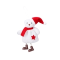 Orsetto polare di Natale con cappello rosso e sciarpa per decorazione albero - Bianco