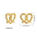 Detailed dimensions of 18K gold plated pretzel earrings with precise weight and size specs - Large Knot Style