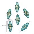 Rhombus teal beads with gold trim for jewelry making, size 14mm x 30mm for DIY crafts - #02 Long Rhombus Pattern 15pcs/pack