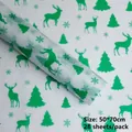 Green reindeer Christmas wrapping paper, 50x70cm translucent tissue paper, 28 sheets - Christmas Reindeer Green (28 Sheets/Pack) / 50x70cm