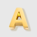 Polished gold stainless steel letter A pendant charm for DIY jewelry making - Letter A