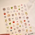 Adesivi per nail art con gatti e quadrifogli con motivi floreali e frutta M-1197 - M1197-Frammenti di vetro