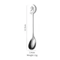 Polished silver stainless steel dessert spoon with moon and star handle, 12.5cm long - Silver Moon Spoon 12.5cm
