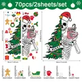 Größentabelle für Weihnachts-Wandsticker Set mit Totenkopf und Baum 70-teilig auf 2 Bögen - Weihnachten Cartoon Skelett Lebkuchenmann Set / 90*30cm*2 Blätter