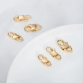 Polished 14K gold-plated stainless steel lobster clasps in two sizes for jewelry making - Cuban Clasp 16x7mm / Gold Plated Steel
