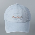 Frontansicht der hellblauen minimalistischen Baseballkappe mit Stickerei-Aufnäher - Himmelblau