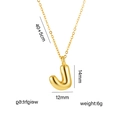 18K gold plated copper initial J pendant necklace with 40+5cm adjustable chain - Letter J