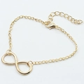 Minimalist gold infinity symbol bracelet with adjustable link chain and lobster clasp - Large Infinity Symbol (大8KC金8573)