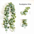 Artificial eucalyptus garland with white baby's breath flowers and hanging loop - Eucalyptus Vine