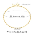 Detailed size specifications for 18K gold plated bead necklace showing 39.5cm length - KN0141/Shiny Round Bead Necklace