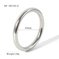 Detailweergave van zilveren roestvrijstalen armband met 64 mm binnendiameter meting - Zilver (HF-B5182-S)
