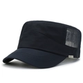 Schwarze Cadet-Mütze mit Mesh-Seitenteilen für Atmungsaktivität und Metall-Sport-Logo - Marineblau