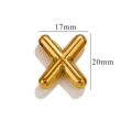 Minimalist bubble initial X pendant in gold finish with 20mm height dimensions - Gold X