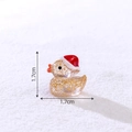Mini-Weihnachtsente aus Kunstharz mit Goldglitzer und roter Mütze 1,7cm Größe - Glitter Yellow