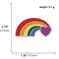Rainbow rainbow enamel pin with purple heart detail and dimensions 3.5cm by 2.0cm - Rainbow Color Heart Decoration Style (A00695)
