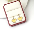 Elegant gold heart earrings with yellow enamel in a red jewelry box for stylish women - Heart Pale Yellow Pendant