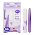 Purple eyelash tweezers and white lash glue applicator set in portable pouch - Tweezers and Glue Set / Purple