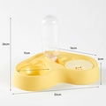 Lemon yellow pet automatic waterer and feeder combo with 32cm base dimensions - Basic Style / Creamy Yellow