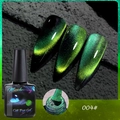 Esmalte de uñas de gel ojo de gato arcoíris verde n.º 04 con acabado brillante - Ojo de Gato Dinámico Arcoíris 04 (Verde Vibrante)