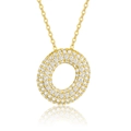 Elegant gold plated 925 silver necklace featuring a sparkling zircon paved letter O - Letter O / 925 Silver (45cm)