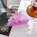 Elegant purple acetate hair claw clip with marble texture for a chic ponytail hairstyle - 8cm / Pink