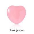 Pink jasper heart-shaped crystal stone 15mm gemstone ornament with reflection - Pink Jade