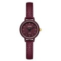 Elegant GEDI quartz watch featuring a dark red leather strap and gold-tone crown accent - Ancorra Red