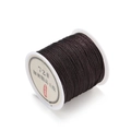 Detail of 0.8mm brown braided nylon cord on 72# spool for DIY jewelry making - 0.8mm*10m/Pack / Dark Brown