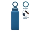 Dark blue 1L magnetic water bottle with booster ring for phone attachment - 1 L / Lake Blue