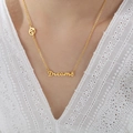 Élégant collier en acier inoxydable plaqué or 18k avec un pendentif Dreams - Or-Dreams-45+5cm