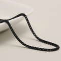 Minimalistische schwarze Box-Halskette aus Edelstahl für Damen und Herren - Schwarz 3,0 mm Breite 45 cm Länge