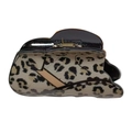 Classic leopard print hair clip with pink stripe accent for women's hairstyling - Leopard Pink Stripe Hat Style