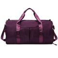 Large purple travel bag with wet-dry separation for gym yoga and short-distance trips - Fuschia