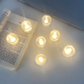 Set of 6 transparent LED tea lights with warm yellow flame for home decor - Warm Yellow Light / Mini Style - Bundle Pack