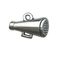 Silver megaphone alloy pendant with matte finish for DIY creative jewelry making - Cheer Megaphone