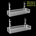 Weißes Kabelmanagement-Set für den Schreibtisch mit großen und kleinen Gitter-Organizern - Groß + Klein Set (41*13.8*8.2cm) / Weiß