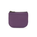 Minimalist deep purple canvas coin purse with U-shape design and vintage metal zipper - Style Purple