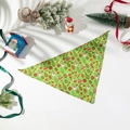 Christmas pet bandana with festive patterns on green background, styled with holiday decor - 55*45*45cm / Green Christmas
