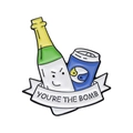 Cartoon enamel pin set with champagne bottle and soda can featuring YOU'RE THE BOMB text - XZ9044-You Are The Bomb
