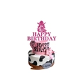 Pink acrylic cowgirl happy birthday cake topper for western themed party decor - Large Cake Topper