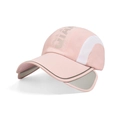Pink breathable sun hat with retractable side flaps and grey reflective brim - Retractable Brim / Sakura Pink