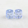 Translucent light blue acrylic dice pendants with white dots for DIY jewelry making - Light Blue