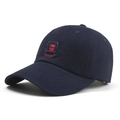 Klassische marineblaue Baumwoll-Baseballkappe mit roter Stickerei und gebogenem Schirm - Eimer Stickerei (bucket) / Marineblau