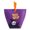 Purple Halloween gift bag with ghost design and orange satin ribbon Trick or Treat - Purple Ghost (With Ribbon)