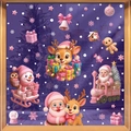 3D cartoon pink Santa and gingerbread man static window stickers for Christmas decor - Set of 4 BQ609+610+613+617