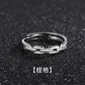 Adjustable silver chain link ring for men with a minimalist industrial design - Shackles-Industrial Chain