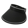 Visière pare-soleil noire pour femmes avec bord blanc et design ouvert respirant en haut - Taille unique / Noir